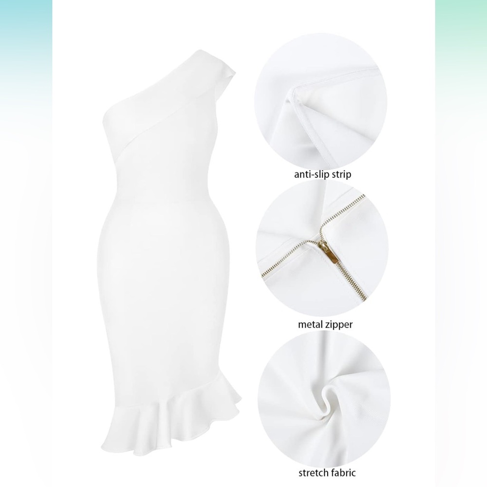 🎉🎉HP🎉🎉  One-Shoulder Fishtail Bandage Dress - Picture 8 of 11
